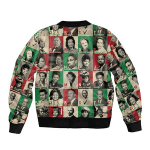 A To Z Of Black Heroes Sleeve Zip Bomber Jacket Civil Rights Leaders