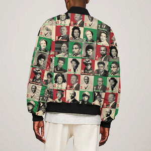 A To Z Of Black Heroes Sleeve Zip Bomber Jacket Civil Rights Leaders