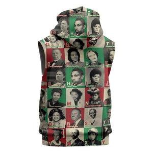 A To Z Of Black Heroes Sleeveless Hoodie Civil Rights Leaders - African Pride
