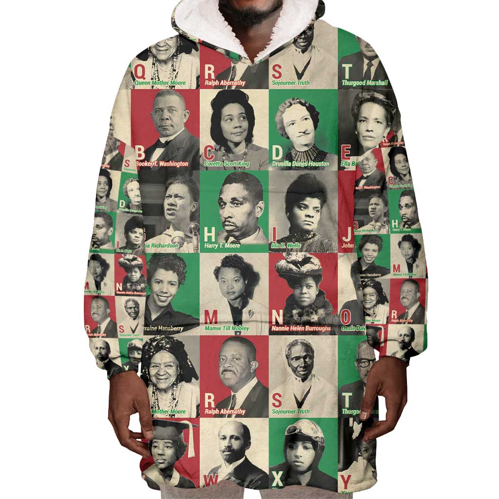 A To Z Of Black Heroes Wearable Blanket Hoodie Civil Rights Leaders