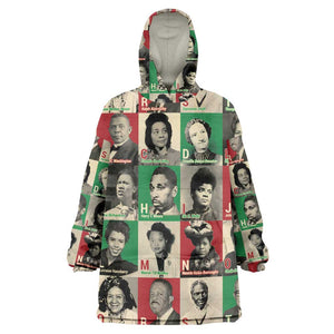 A To Z Of Black Heroes Wearable Blanket Hoodie Civil Rights Leaders