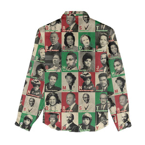 A To Z Of Black Heroes Women Casual Shirt Civil Rights Leaders