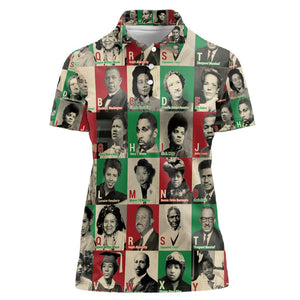 A To Z Of Black Heroes Women Polo Shirt Civil Rights Leaders