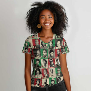 A To Z Of Black Heroes Women V-Neck T-Shirt Civil Rights Leaders