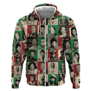 A To Z Of Black Heroes Zip Hoodie Civil Rights Leaders