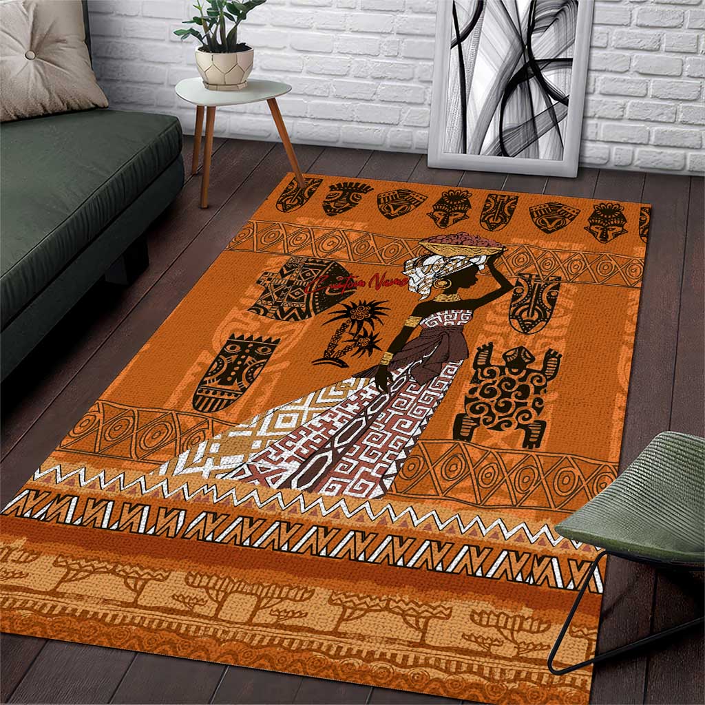 Personalized Beautiful Woman African Area Rug