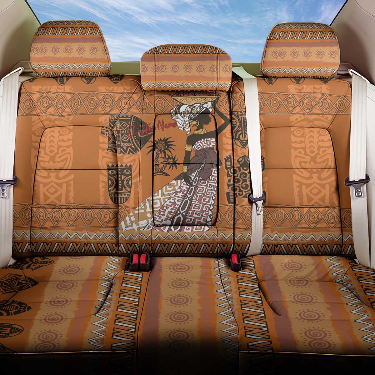 Personalized Beautiful Woman African Back Car Seat Cover