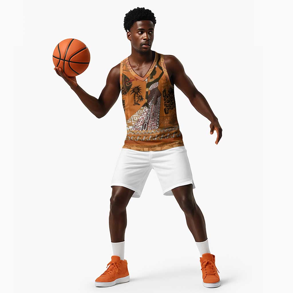 Personalized Beautiful Woman African Basketball Jersey DT02