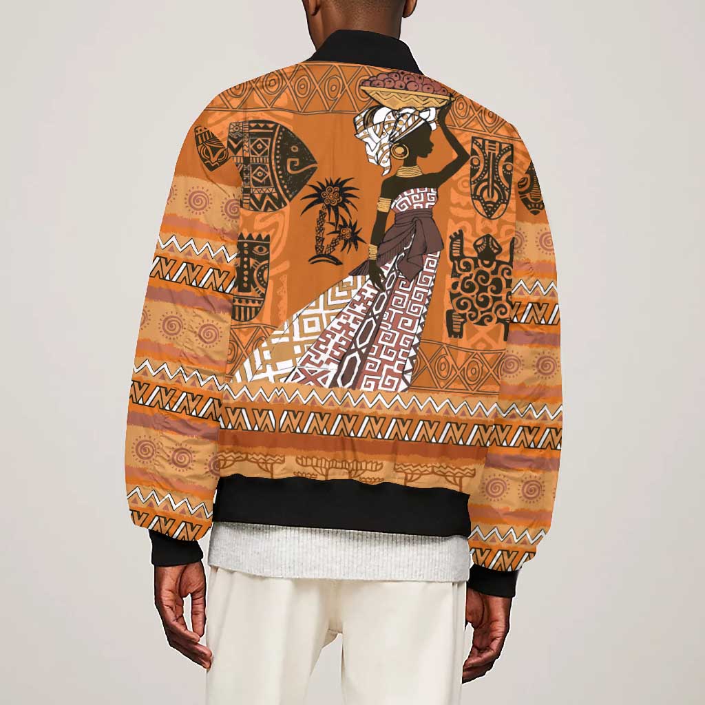 Personalized Beautiful Woman African Bomber Jacket