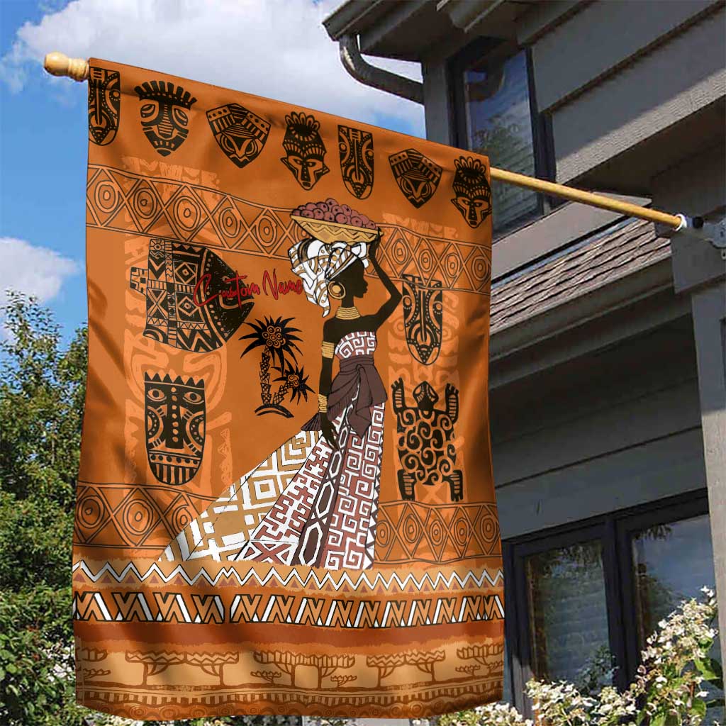 Personalized Beautiful Woman African Garden Flag