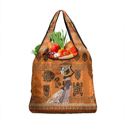 Personalized Beautiful Woman African Grocery Bag