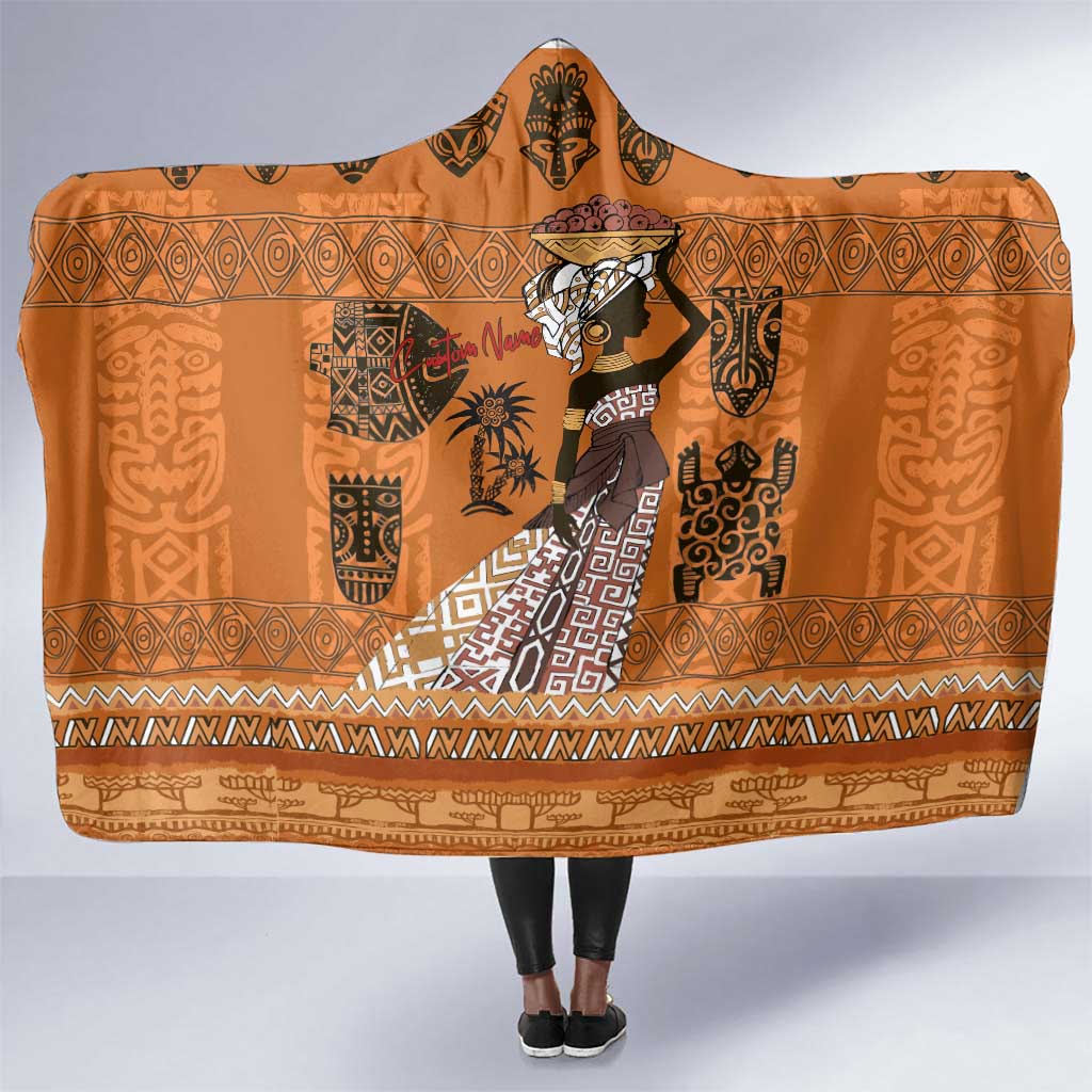 Personalized Beautiful Woman African Hooded Blanket