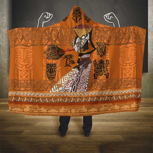 Personalized Beautiful Woman African Hooded Blanket