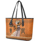 Personalized Beautiful Woman African Leather Tote Bag