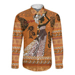 Personalized Beautiful Woman African Long Sleeve Button Shirt
