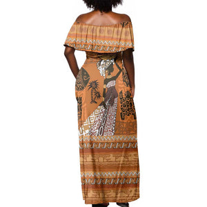 Personalized Beautiful Woman African Off Shoulder Maxi Dress