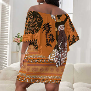 Personalized Beautiful Woman African Off Shoulder Short Dress