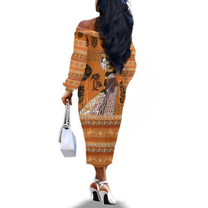 Personalized Beautiful Woman African Off The Shoulder Long Sleeve Dress