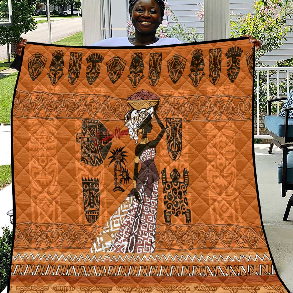 Personalized Beautiful Woman African Quilt