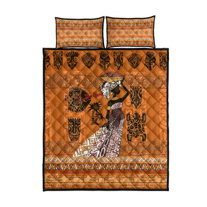 Personalized Beautiful Woman African Quilt Bed Set