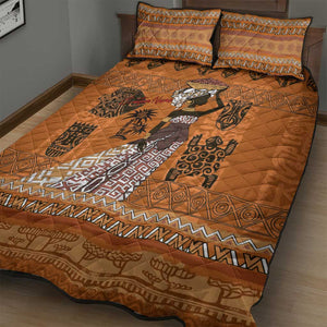 Personalized Beautiful Woman African Quilt Bed Set