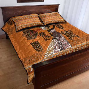 Personalized Beautiful Woman African Quilt Bed Set