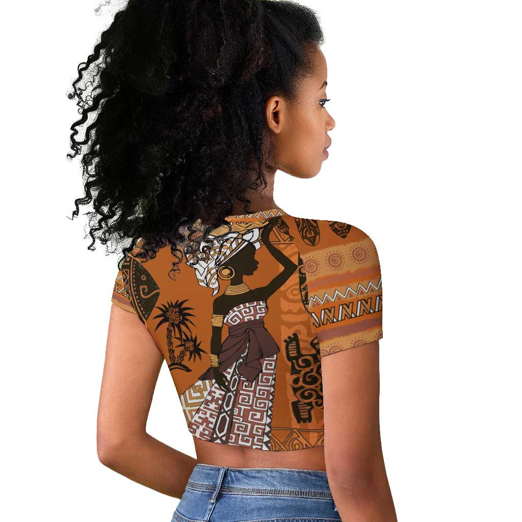 Personalized Beautiful Woman African Raglan Cropped T shirt