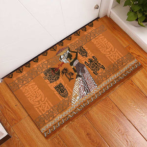 Personalized Beautiful Woman African Rubber Doormat