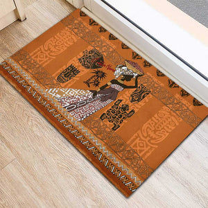 Personalized Beautiful Woman African Rubber Doormat