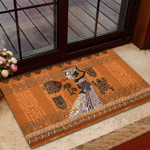 Personalized Beautiful Woman African Rubber Doormat