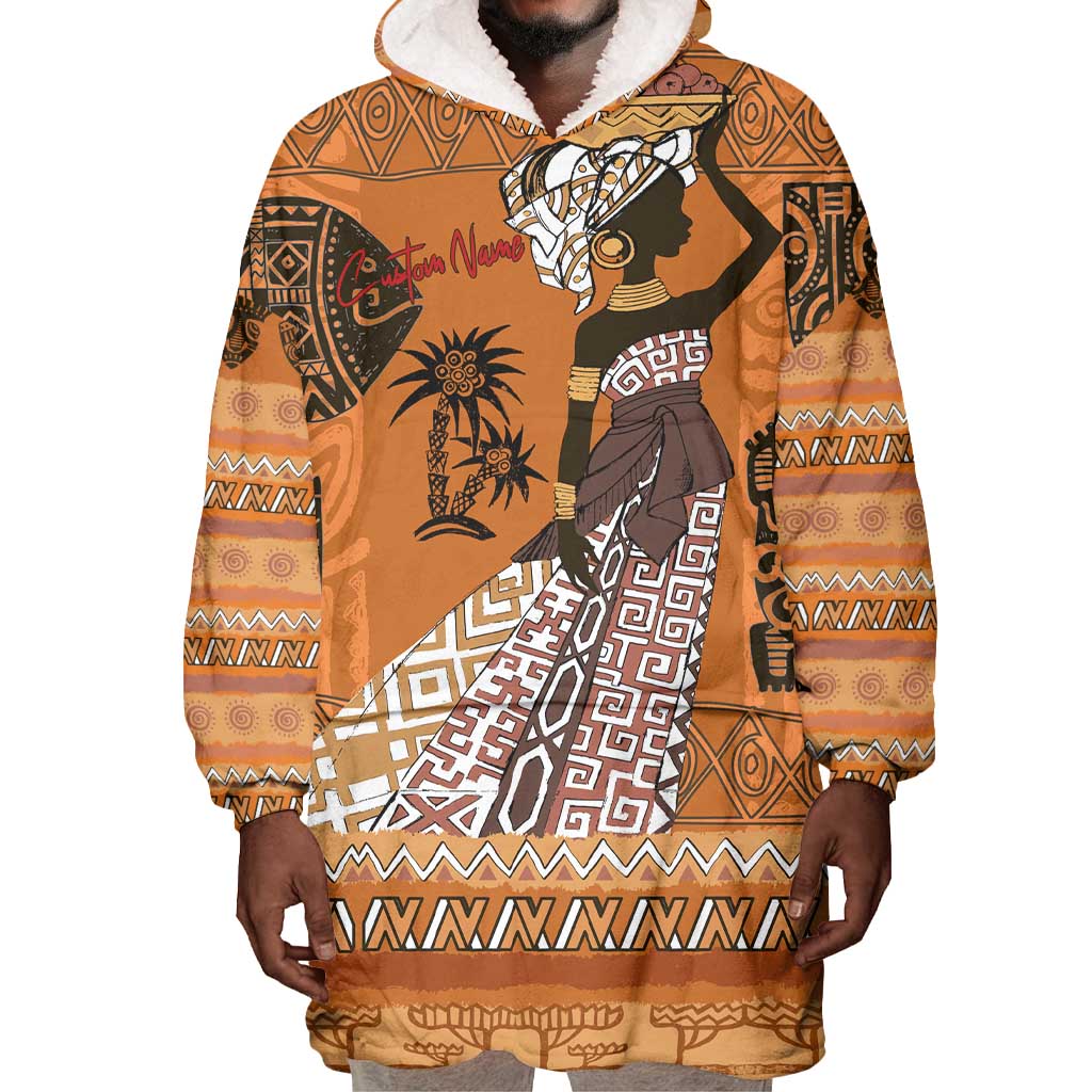 Personalized Beautiful Woman African Wearable Blanket Hoodie