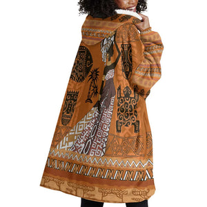 Personalized Beautiful Woman African Wearable Blanket Hoodie