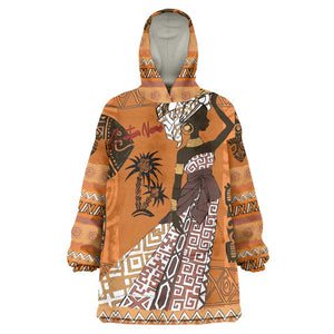 Personalized Beautiful Woman African Wearable Blanket Hoodie