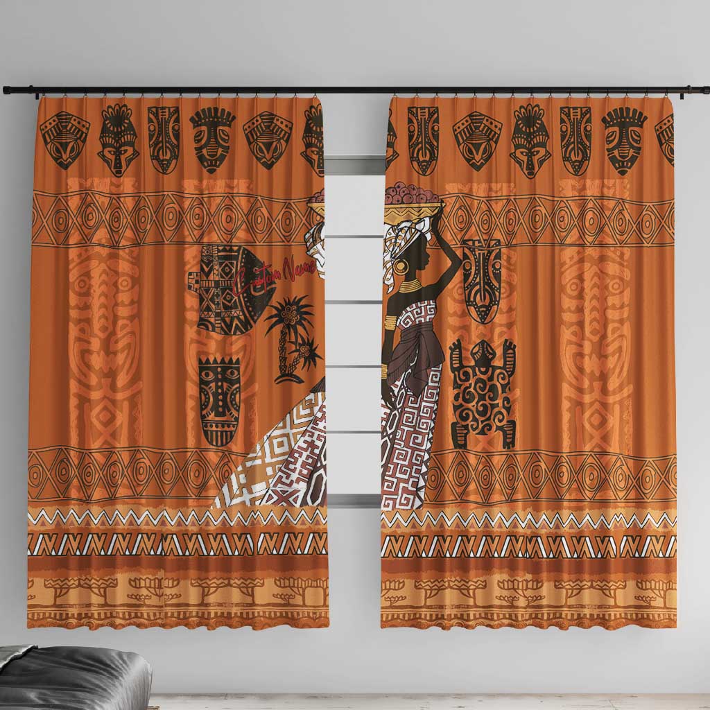 Personalized Beautiful Woman African Window Curtain