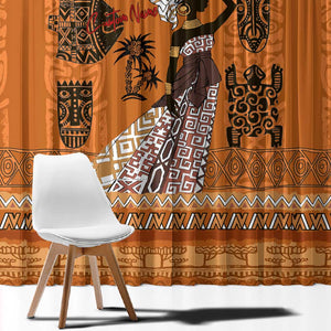 Personalized Beautiful Woman African Window Curtain