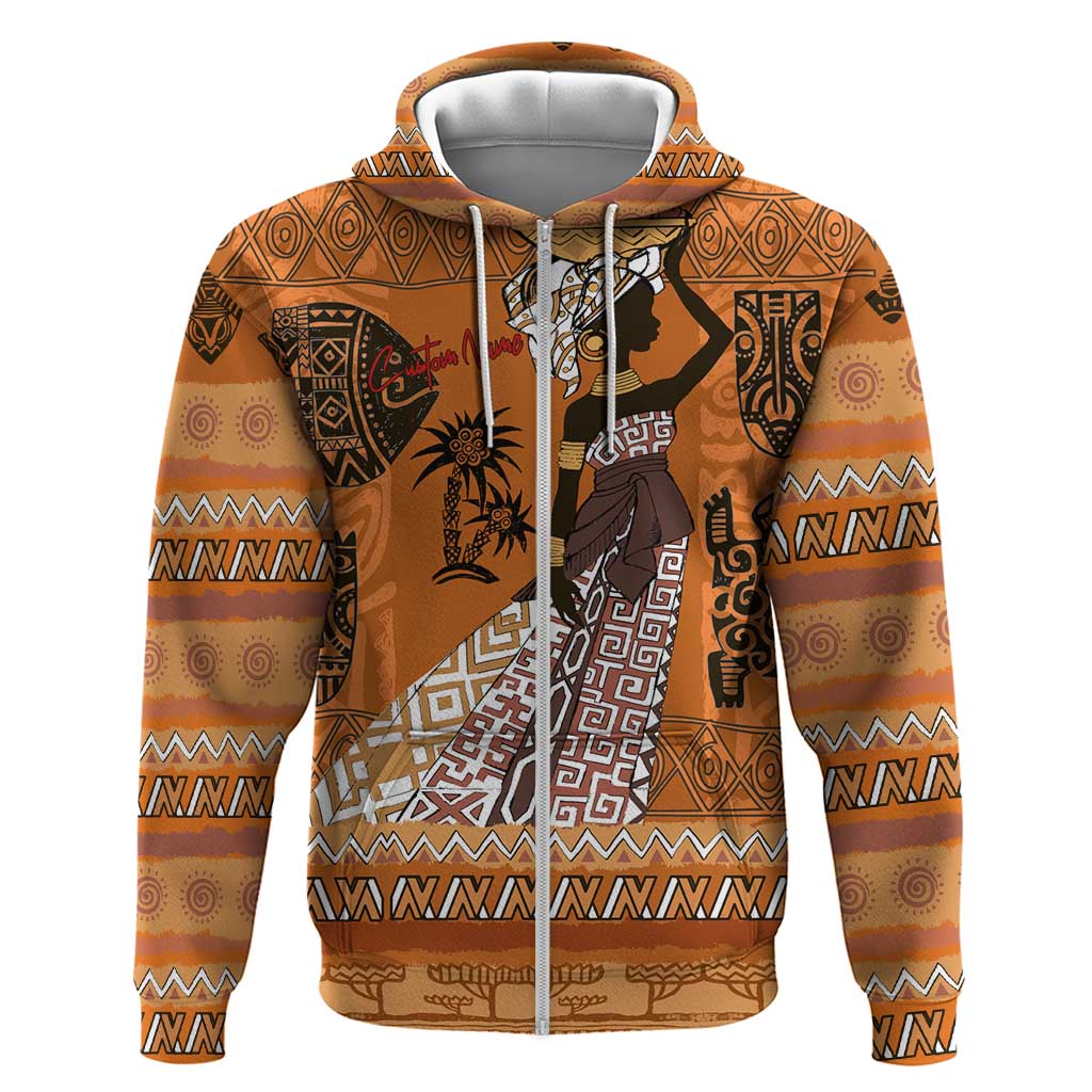 Personalized Beautiful Woman African Zip Hoodie