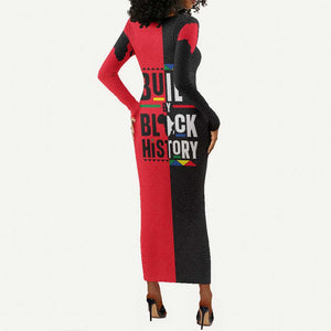 Built By Black History Long Sleeve Bodycon Dress