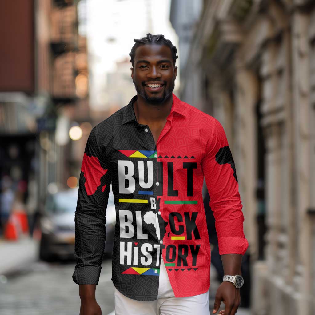 Built By Black History Long Sleeve Button Shirt