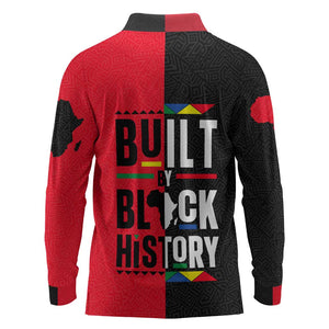 Built By Black History Long Sleeve Polo Shirt