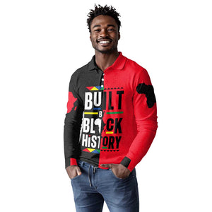 Built By Black History Long Sleeve Polo Shirt