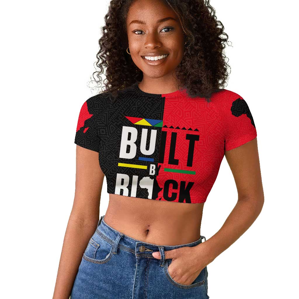 Built By Black History Raglan Cropped T shirt