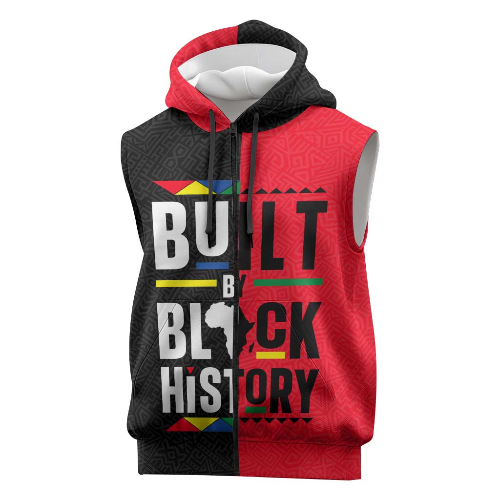 Built By Black History Sleeveless Zip Hoodie - African Pride