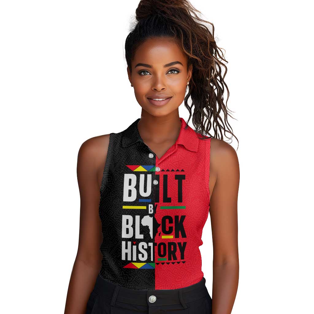 Built By Black History Women Sleeveless Polo Shirt