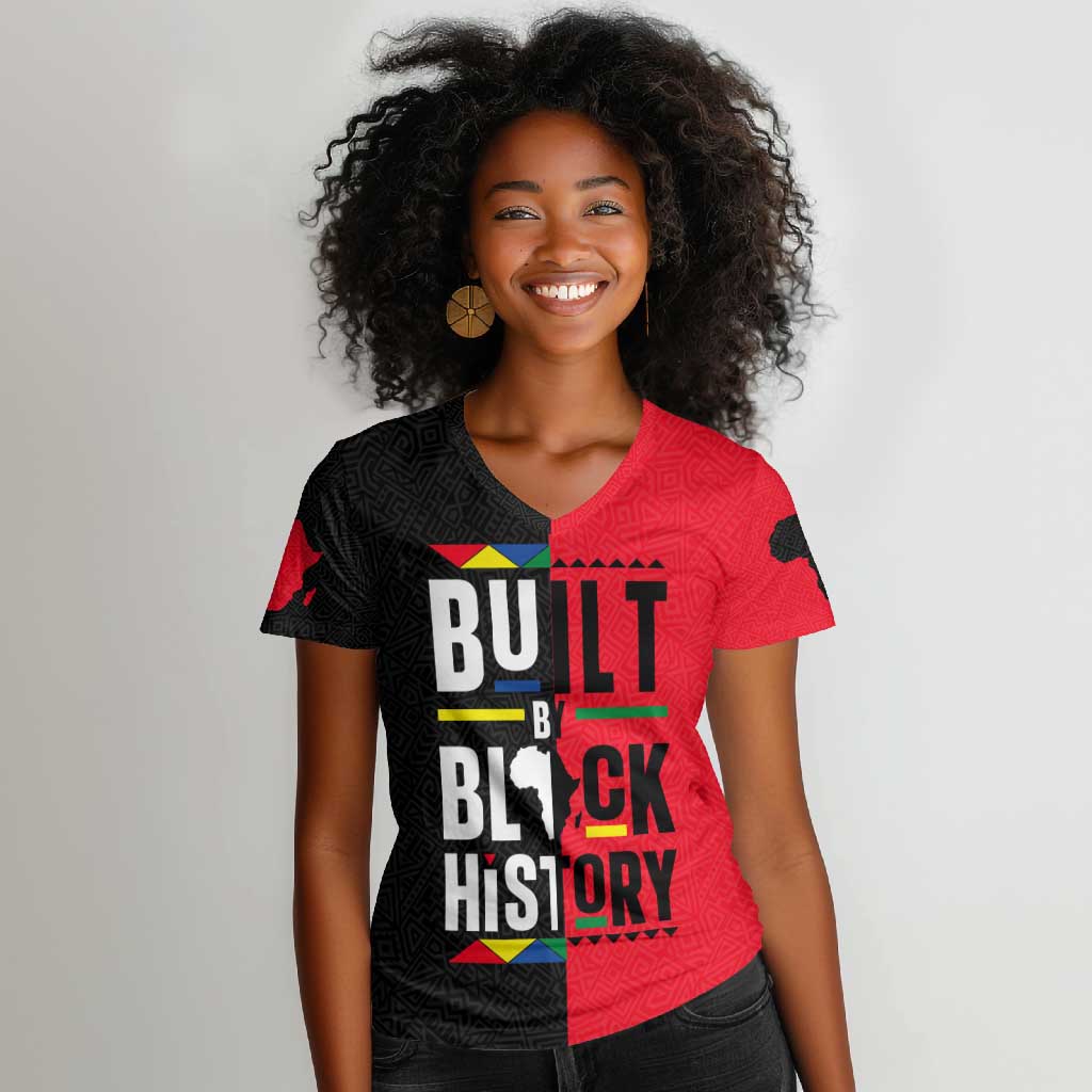 Built By Black History Women V-Neck T-Shirt