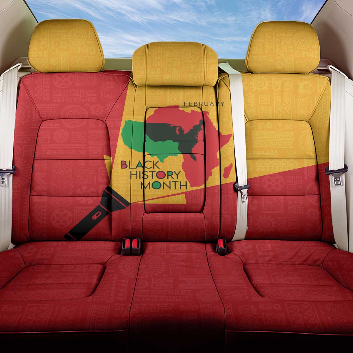 Black History Month Back Car Seat Cover - African February Design