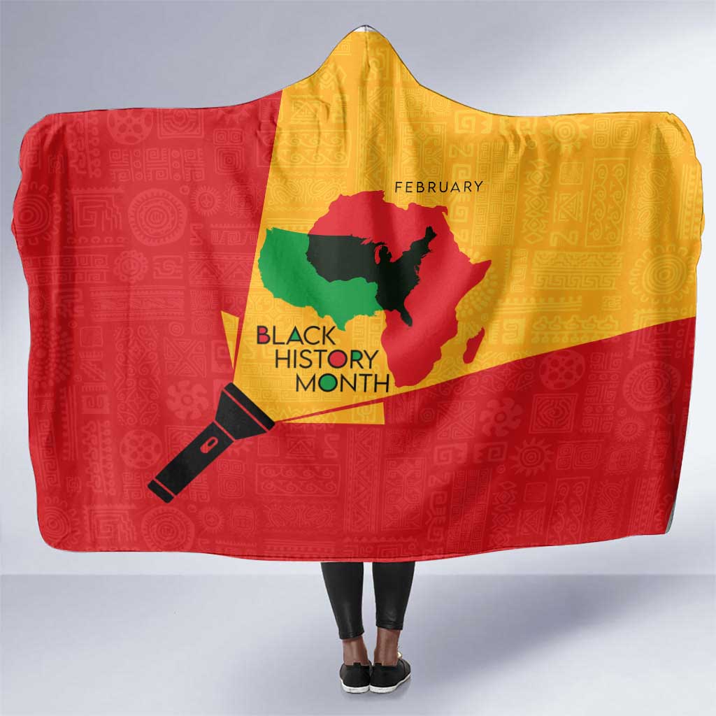 Black History Month Hooded Blanket - African February Design