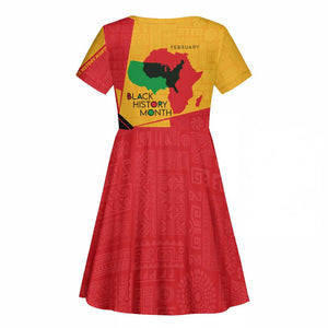 Black History Month Kid Short Sleeve Dress - African February Design