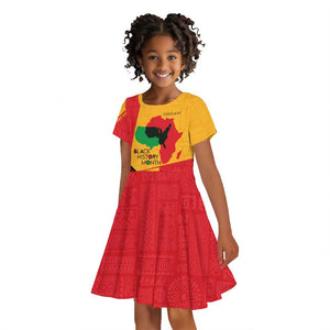 Black History Month Kid Short Sleeve Dress - African February Design