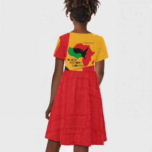 Black History Month Kid Short Sleeve Dress - African February Design