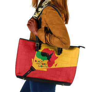 Black History Month Leather Tote Bag - African February Design